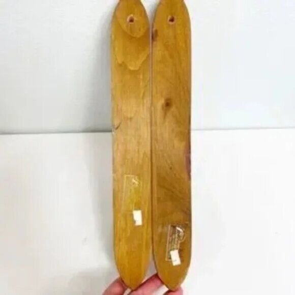 Vintage Charles Lesters Wood Candle Wall Sconces Pair Handcrafted Decor Rustic - Picture 6 of 7